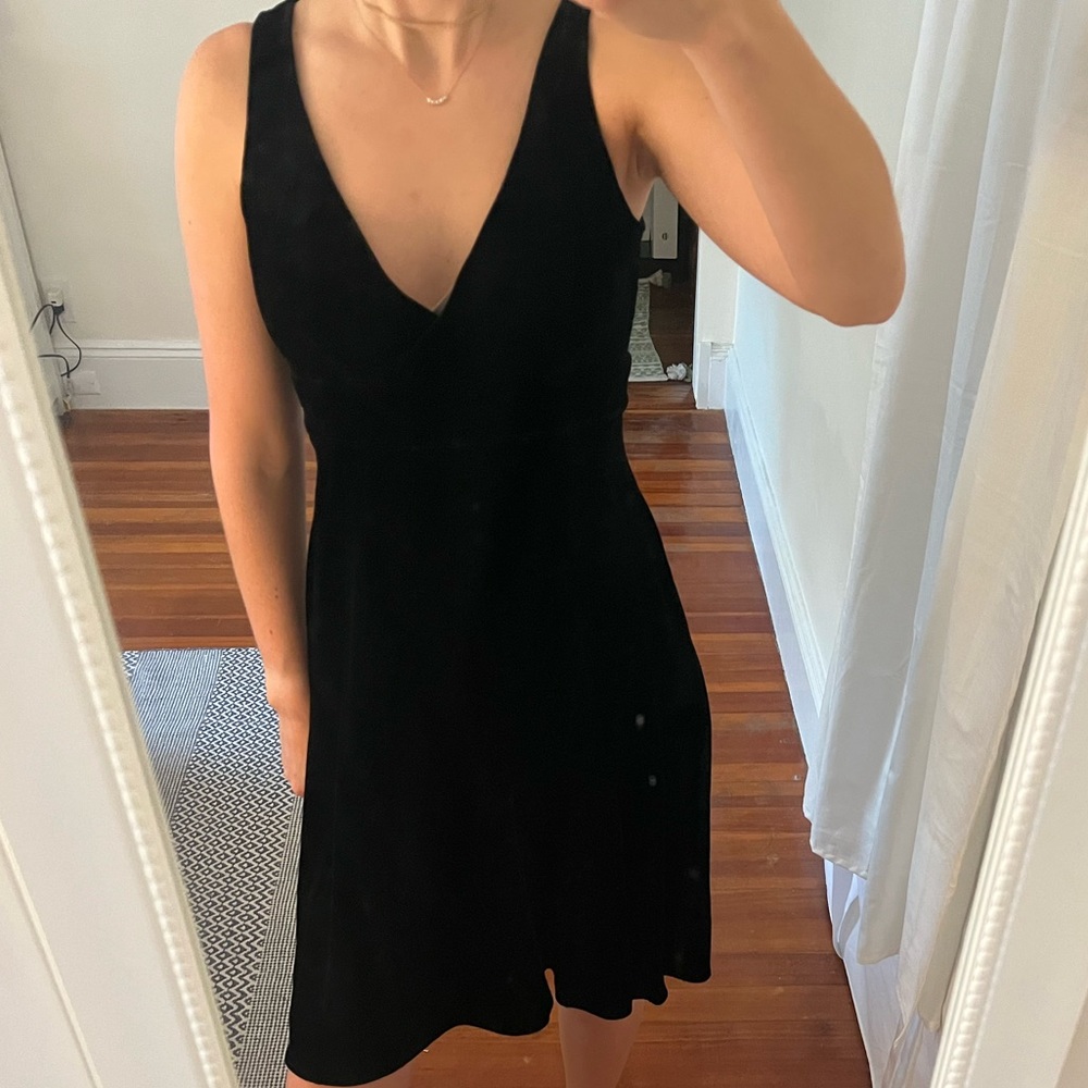 V neck velour little black dress - new with tags!